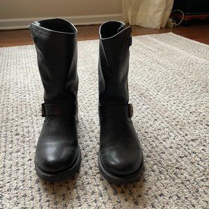 Frye Black Leather Boots Size 7